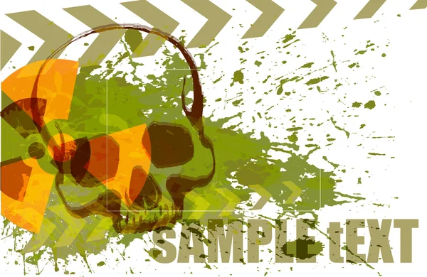 Skull grunge background — Stock Vector