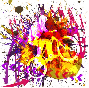 bmx bisikletçi, grunge posteri