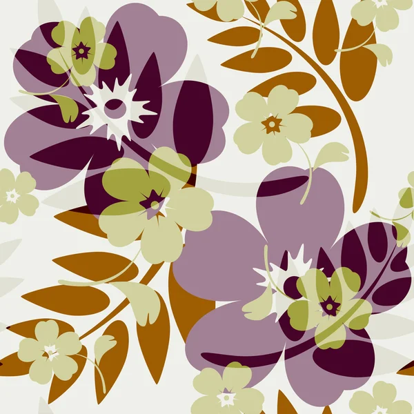 Lindo fondo floral sin costuras — Vector de stock
