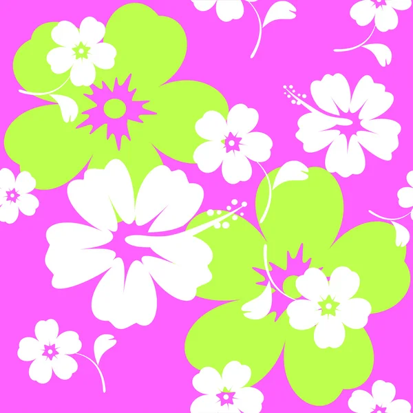 Hibiscus bloem naadloze achtergrond — Stockvector