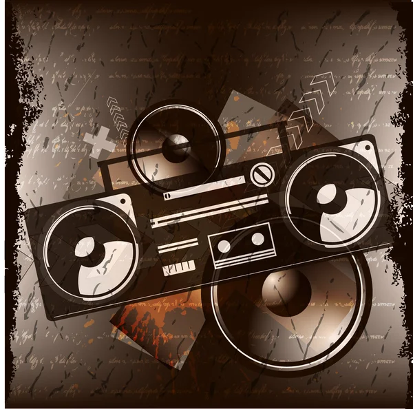 Enregistreur de cassette radio vintage — Image vectorielle