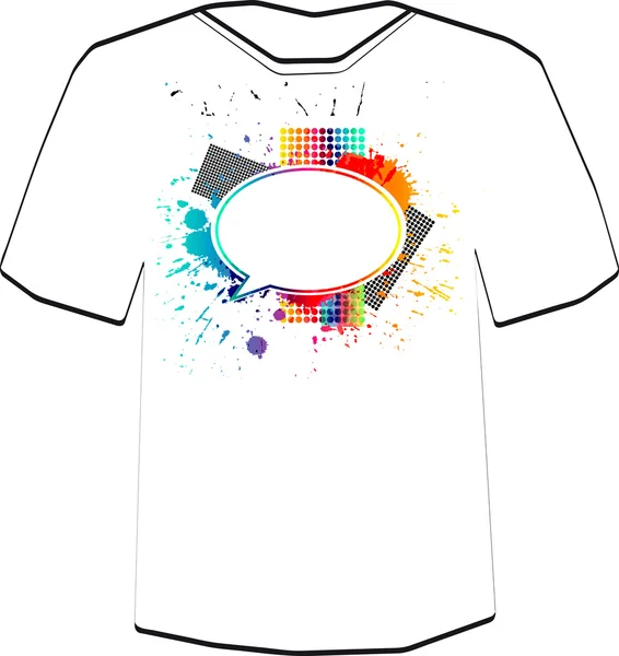 Spraak bubbels t-shirt ontwerpsjabloon. — Stockvector