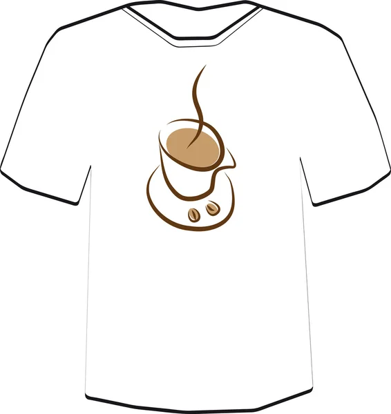 Café. Plantilla de diseño camiseta . — Archivo Imágenes Vectoriales