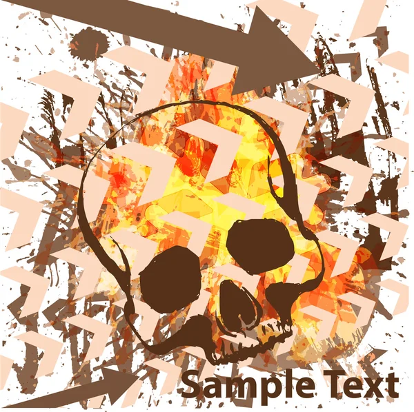 Skull grunge background — Stock Vector