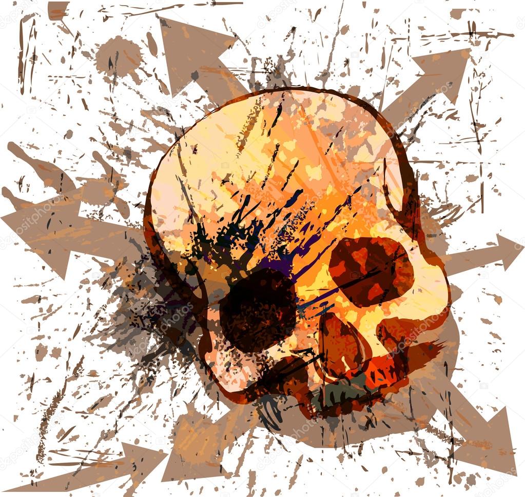 Skull grunge background