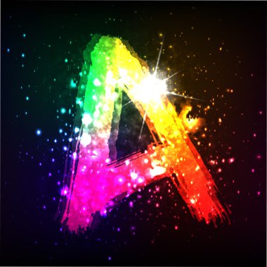 alan arka plan üzerinde parlayan parlak grafiti harf. mektup bir