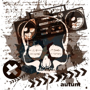 Vintage radyo kaset kaydedici grunge arka plan