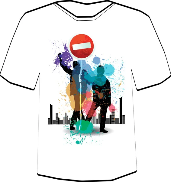 Urbane Menschen. T-shirt-Design-Vorlage. — Stockvektor