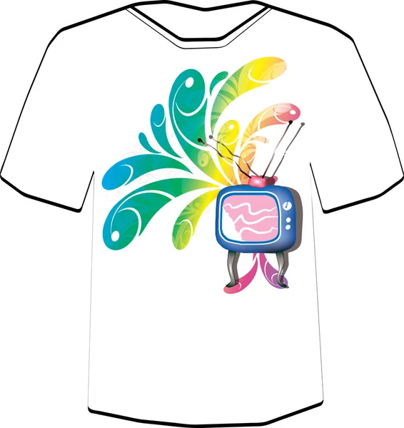 Rétro TV. Modèle de conception de T-shirt . — Image vectorielle