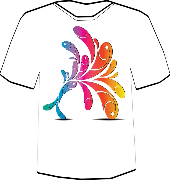 Arcobaleno vorticoso. Modello di design T-shirt . — Vettoriale Stock