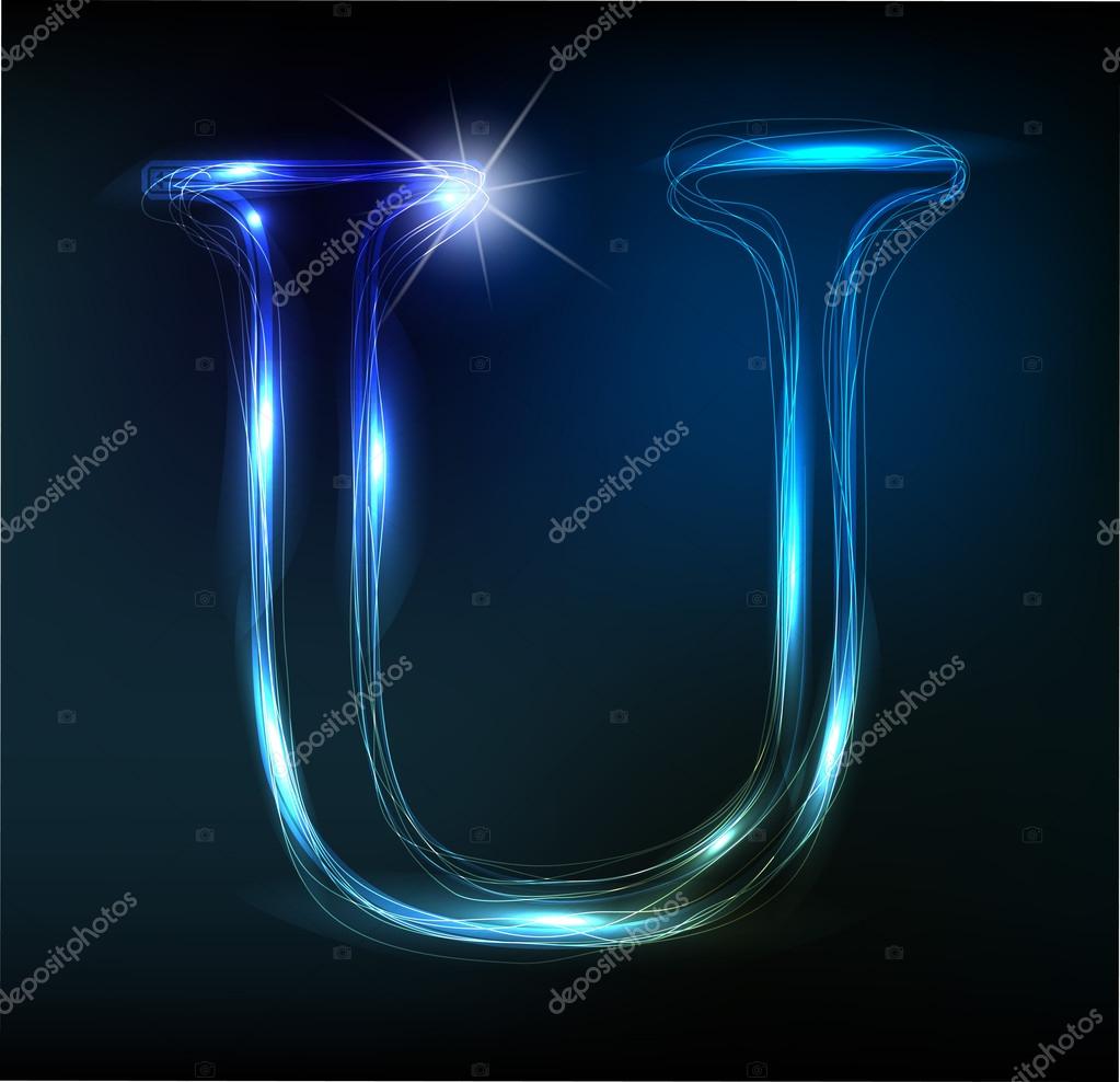 The Letter U In Blue