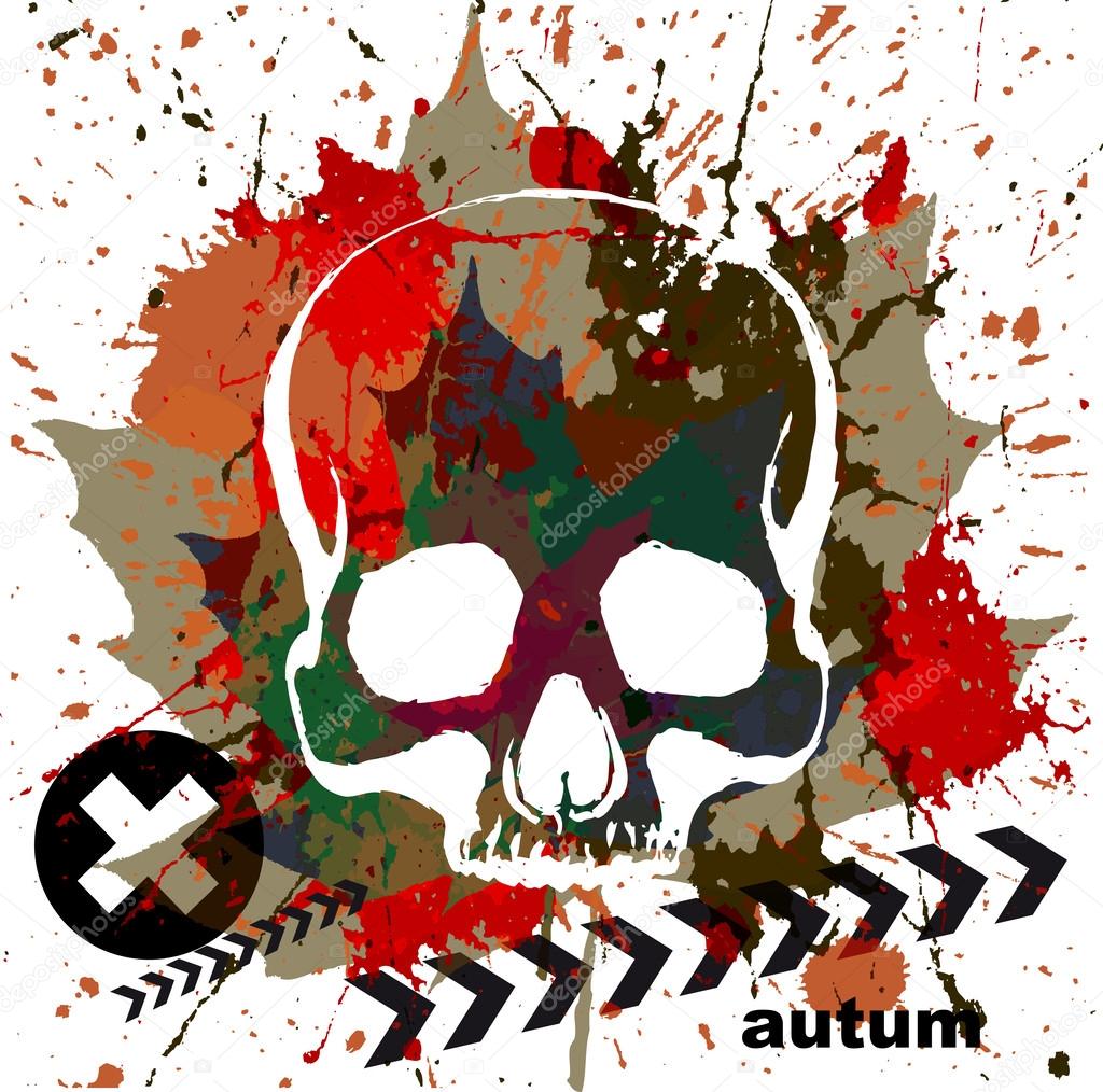 Skull grunge background
