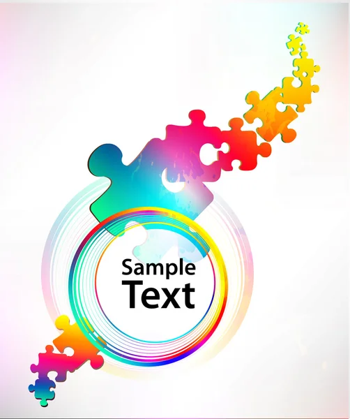 Colorful puzzle banner — Stock Vector