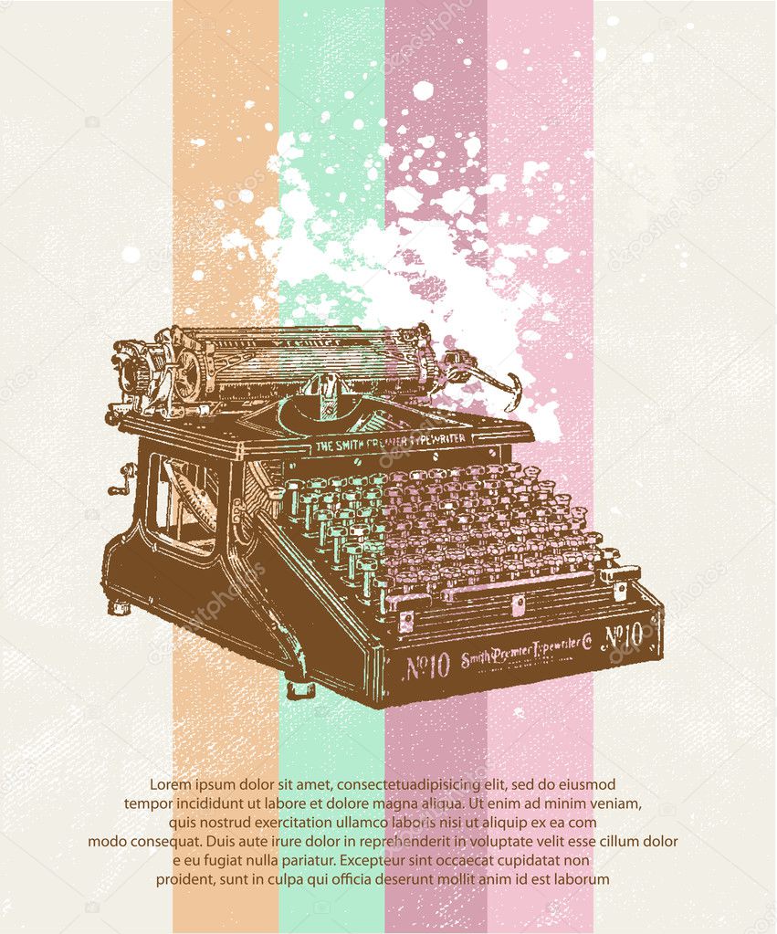 Old typewriter on grunge background