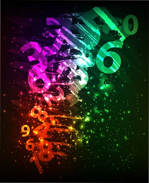 Fond abstrait avec des nombres colorés — Image vectorielle
