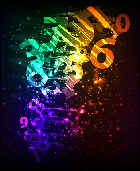 Abstract background with colorful numbers — Stock Vector