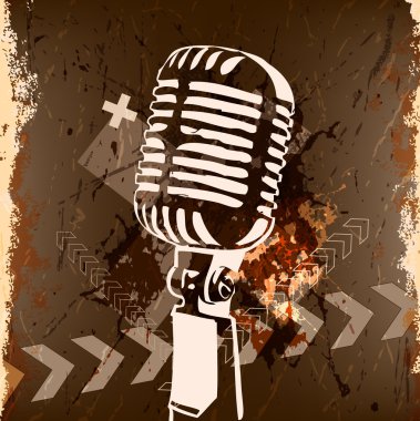 Mikrofonlu Grunge konser posteri