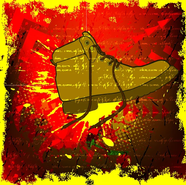 Grunge pozadí s botami — Stockový vektor
