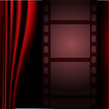 Kırmızı tiyatro perdesi ve film arka plan
