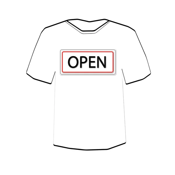 Open. T-shirt design template. — Stock Vector