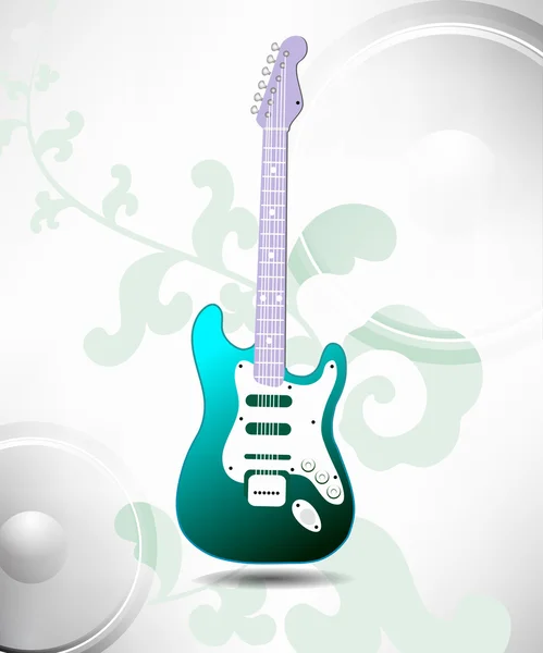 Illustration on a musical theme with electric guitar — Stock Vector