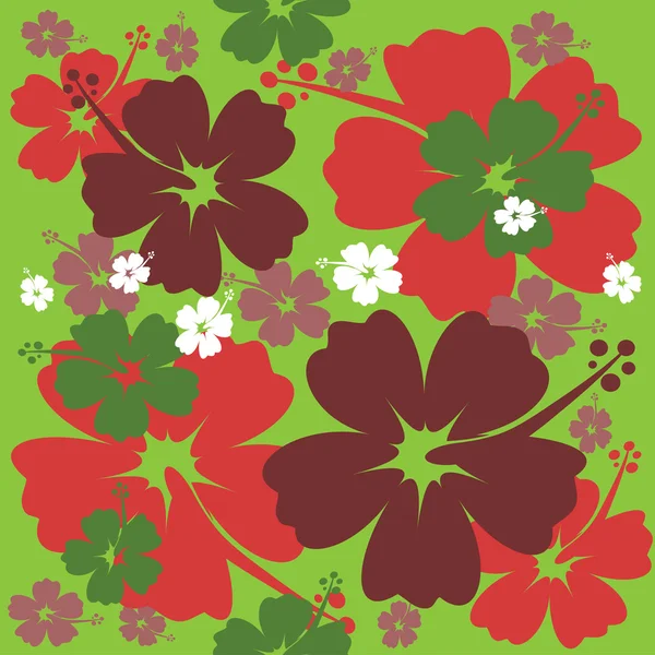 Hibiscus flor sin costura Fondo — Vector de stock