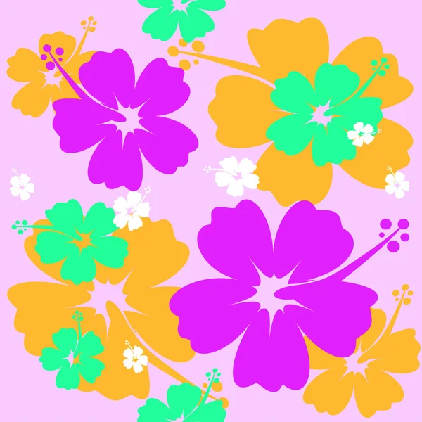 Άνευ ραφής Ιβίσκος λουλούδι φόντο — Διανυσματικό Αρχείο
