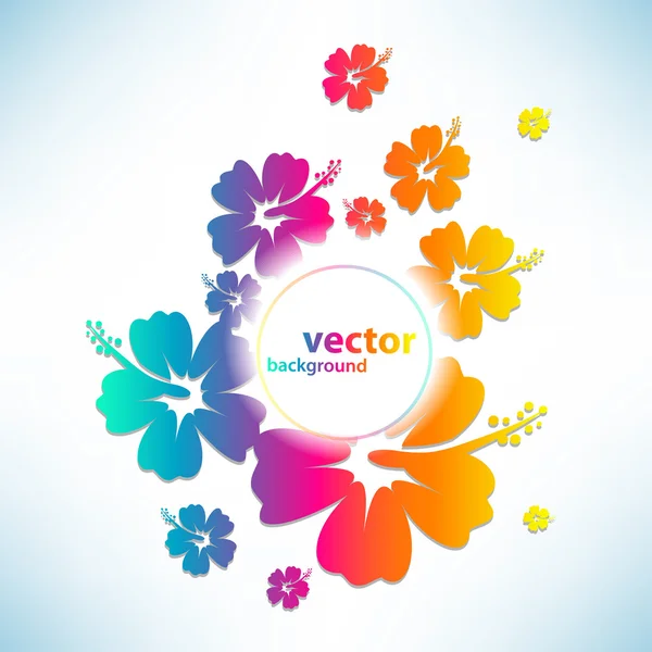Abstracte banner met hibiscus bloem — Stockvector