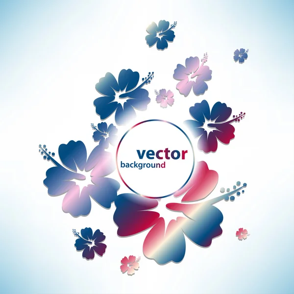 Bannière abstraite avec fleur d'Hibiscus — Image vectorielle