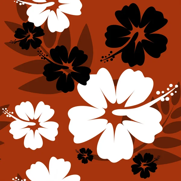 Sömlös hibiscus blomma bakgrund — Stock vektor