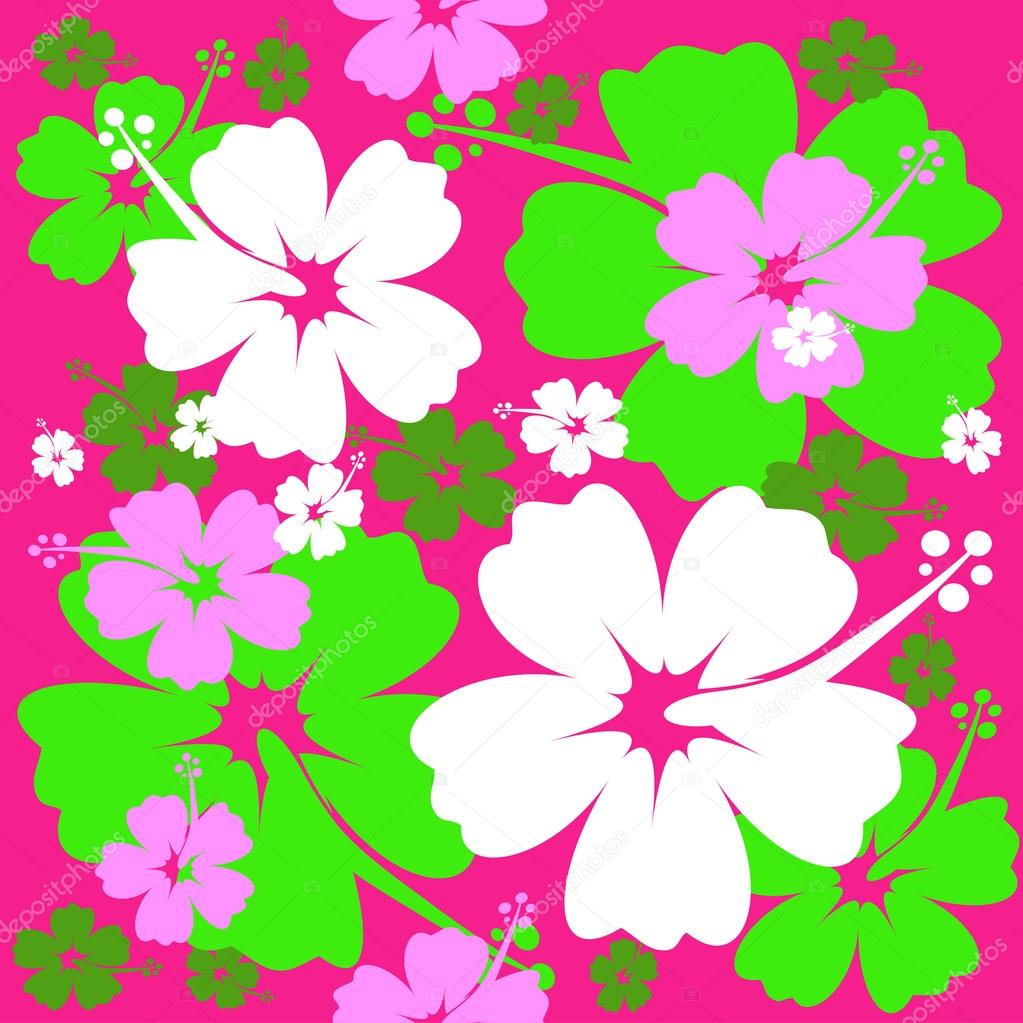 Seamless Hibiscus flower Background