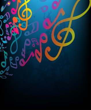 renkli müzik arka plan notları ile.