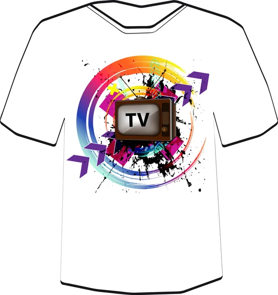 Retro TV background . T-shirt design template. — Stock Vector