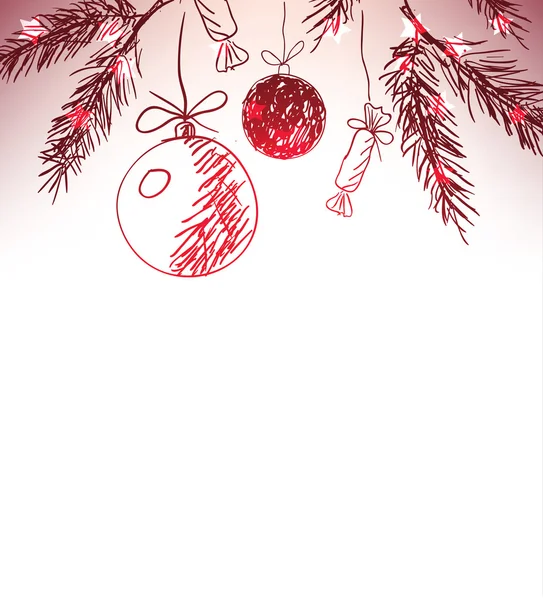 Natale mano disegnato sfondo — Vettoriale Stock
