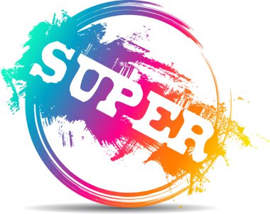 Modern renkli süper damgası