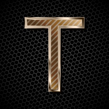 Metalik font. mektup t
