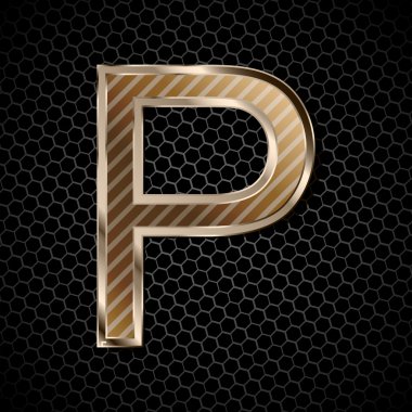 Metalik font. harf p