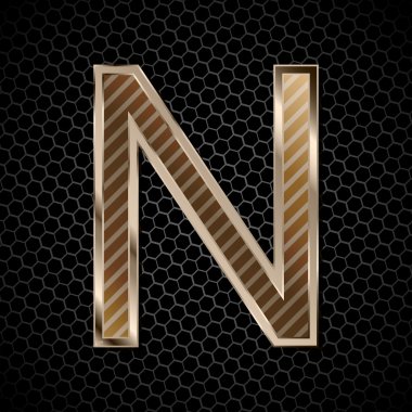 Metalik font. harf n
