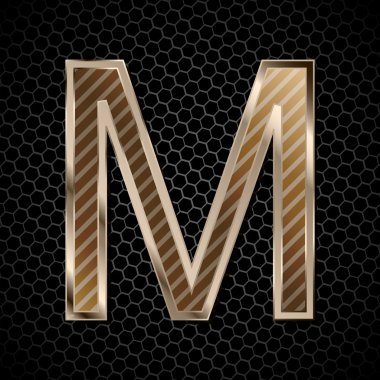 Metalik font. harf m