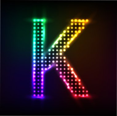 vektör alfabe. disko harf k