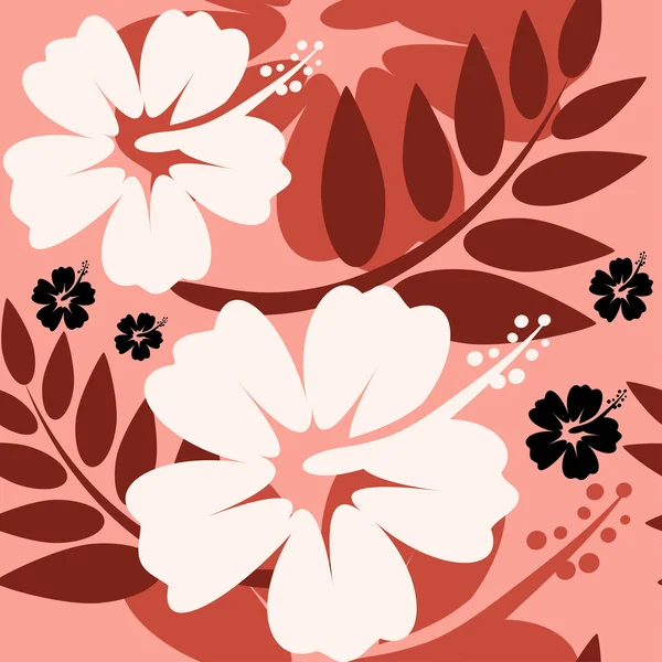 Kwiat hibiskusa bezszwowe tło — Wektor stockowy