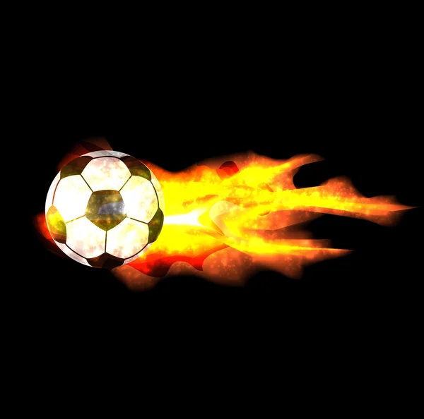 Bola de futebol flamejante — Vetor de Stock