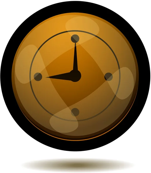Glossy Clock Button — Stock Vector