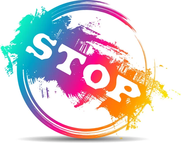 Modern colorful stop stamp — Stock Vector