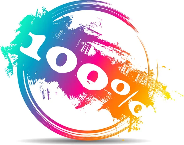 Sello moderno colorido del 100 por ciento — Vector de stock