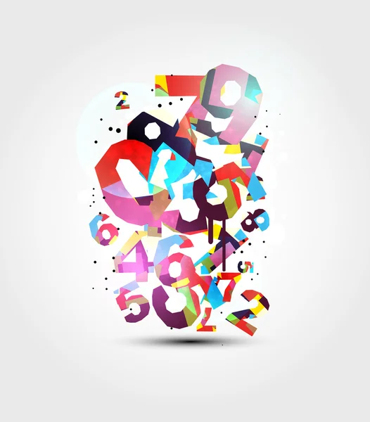 Compositions of colored number — Stock Vector