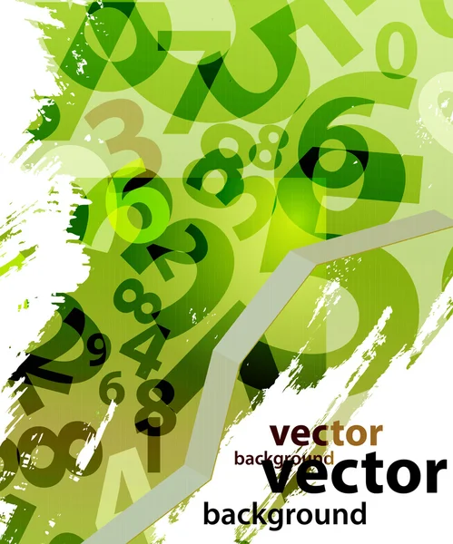 Abstract green background with numbers — Stock Vector