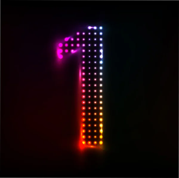 Vetor - número de luzes de discoteca - 1 — Vetor de Stock