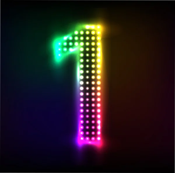 Neon number - 1 — Stock Vector © file404 #32898413