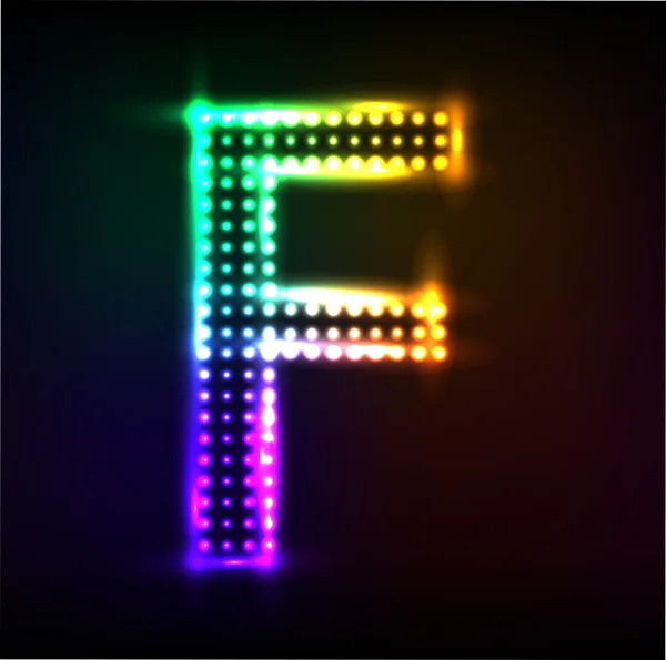 Vector Disco alphabet. Letter F — Stock Vector